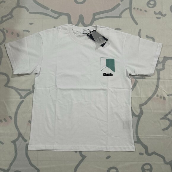 Rhude Track Logo White T-Shirt (Unisex) - Picture 1 of 6